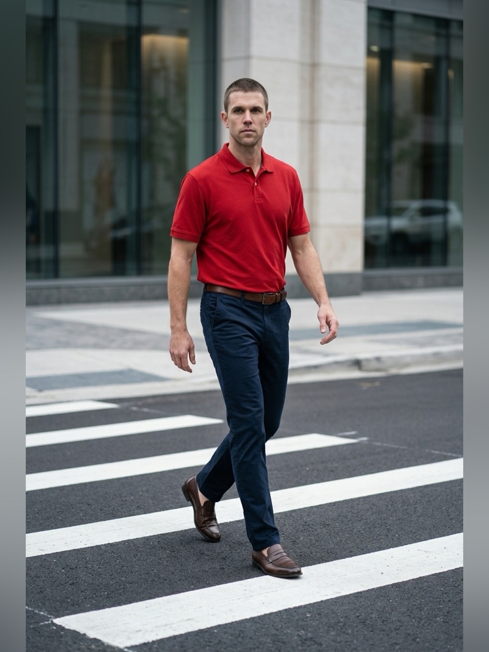 George Mens 3XL Short Sleeve Mens Polo Shirt Cotton Spandex Side Slits Red Samba